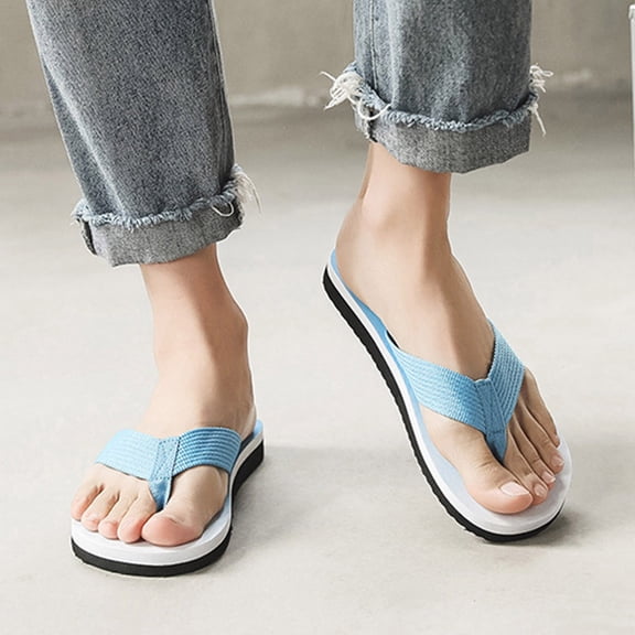 Men's Flip Flops Arch Support Summer Comfortable Slip On Lightweight Flat Indoor Outdoor Beach Casual Walking Party Vacation Open Toe Mens House Shoes