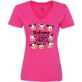 thumbnail image 3 of Inktastic Welcome to the Herd with Cute Black and White Holstein Cows Women's V-Neck T-Shirt, 3 of 5