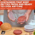 thumbnail image 4 of Hamburger Press Patty Maker - 4 in 1, Hamburger Mold, Patty Press, 8 Storage Containers, 100 Patty Papers - Burger Patty Maker Tool for BBQ - Burger Shaper Mold for Meat, 4 of 9