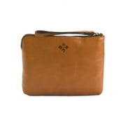 PATRICIA NASH Leather Cassini Wristlet Biscuit