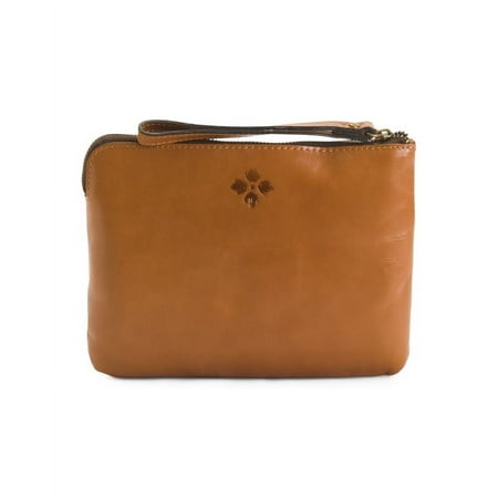 PATRICIA NASH Leather Cassini Wristlet Biscuit