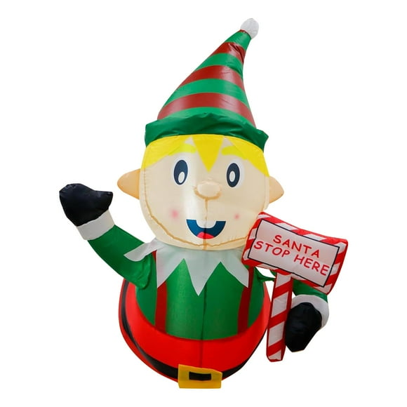 Inflables Navideños De Elfo, Decoración Navideña Para Patio, Jardín Y Exterior.