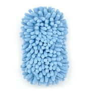 Auto Drive Microfiber Car Wash Sponge with Chenille Pile and Scrubber Back, Blue, 1 Piece