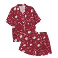 thumbnail image 2 of FASHOFT Christmas Pajamas for Women Set Cute Santa Claus Printing Pjs Long Sleeve Button up Shirts 2 Piece Sleepwear Satin Soft Holiday Loungewear S, 2 of 5