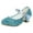 Blue, variant on Girls Dress Shoes, Sparkly Mary Janes with Low Heel, School Dance Shoes for Fall Activities,Size:10.5-11 Years