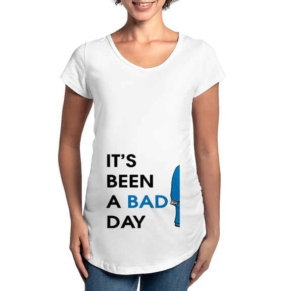 CafePress - It's Been A Bad Day Women's Maternity T Shirt - Cotton Maternity T-shirt, Cute & Funny Pregnancy Tee