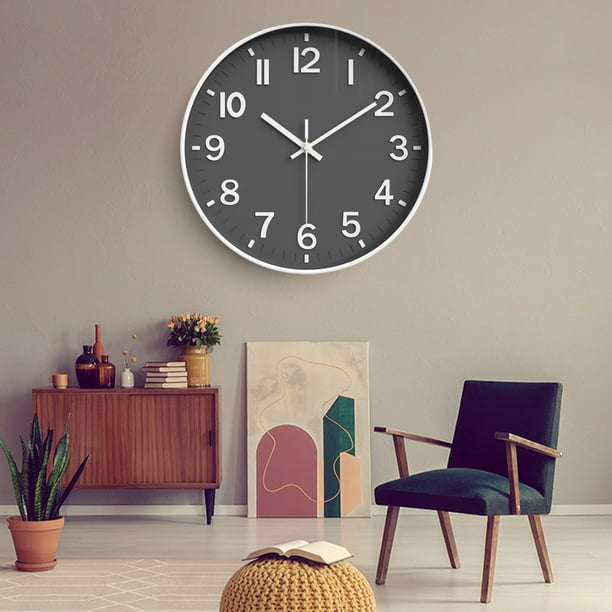 Wall Clock Silent Wall Clocks Battery Operated 12 Inch Modern Non Ticking Analog Clock Decorative For Kitchen Office Bathroom Bedroom