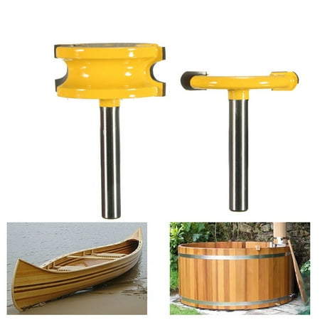 

TUTUnaumb New Hot Sale 2Pcs 1/4In Shank 1/4In Dia Canoe Flute Bead Router Bit Cutter Woodworking Toolsfor Home Household-Yellow