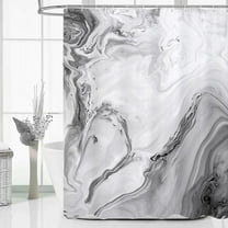 Grey Marble Extra Long Shower Curtain Set 72 x 84, Modern Ombre 84 inch XL Shower Curtains for Chic Bathroom Decor, Watercolor Fabric Shower Curtain