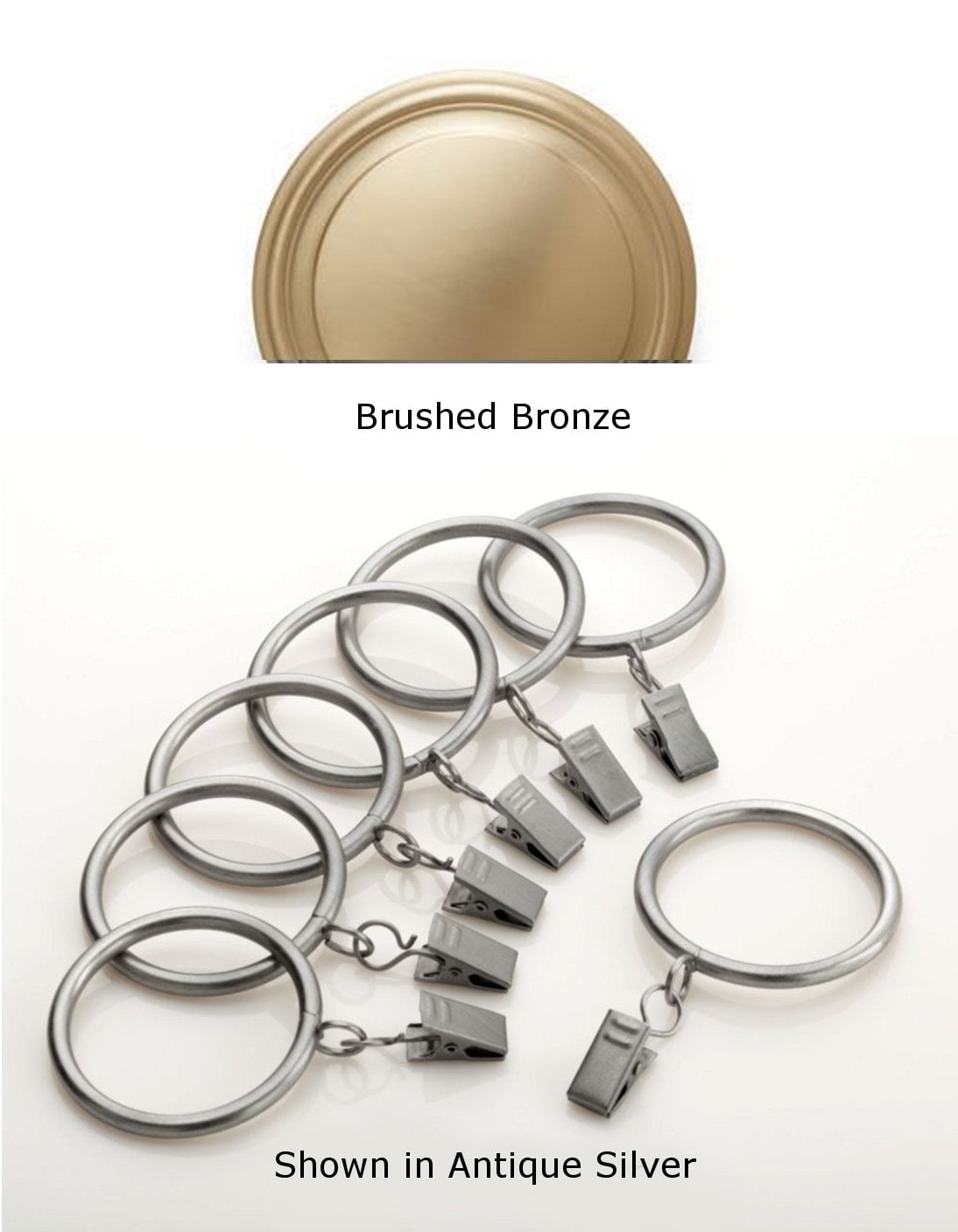 Designer Metals Drapery Rings (Brushed Bronze)