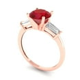 thumbnail image 2 of 2 ct Round Cut Simulated Ruby Three-Stone Engagement Ring for Women in 18K Rose Gold, 2 of 5