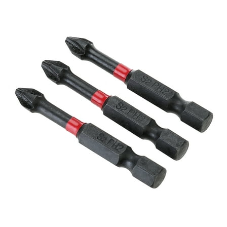 Hyper Tough 3-Piece 2-Inch Phillips PH2 Impact Rated Drill Bits Set