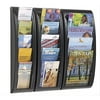 PaperFlow Quick Fit Systems Wall Mounted Literature Display, 5 Pockets, Third Letter Size, 25.6 x 7 x 3.75 Inches, Charcoal (4062US.11)