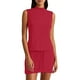 thumbnail image 1 of Conjunto de chaleco con cuello medio alto y falda de cintura alta para mujer: tejido transpirable, estilo versátil, 1 of 8