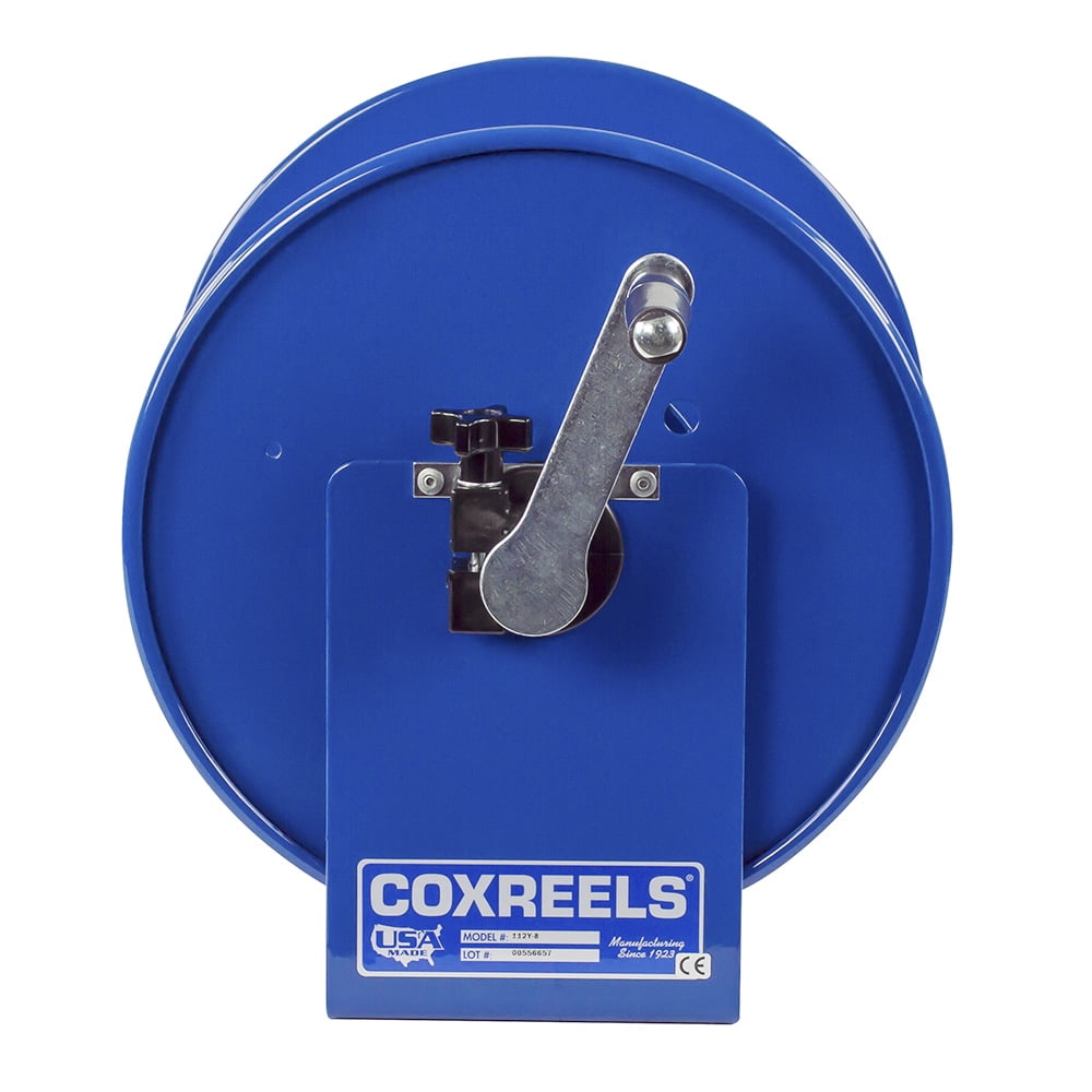 Coxreels 112Y Series Hand Crank Steel Electrical Cord Storage Hose Reel, Blue