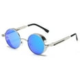 thumbnail image 4 of Retro Round Steampunk Sunglasses Retro Hippie Round Lens Metal Frame Men Women-3PCS, 4 of 8