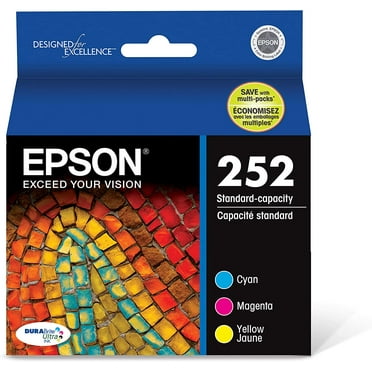 EPSON 252 DURABrite Ultra Ink Standard Capacity Color Combo Pack (T252520-S) Works with WorkForce WF-3620, WF-3640,