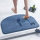 thumbnail image 1 of Alfombra de baño antideslizante de secado rápido, absorbente de agua, de poliéster, con respaldo de goma, color gris y azul, 40 x 60 cm, para baño, uso doméstico., 1 of 5