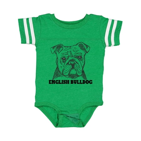 

Inktastic English Bulldog Sketch Portrait with Dog Breed Name Gift Baby Boy or Baby Girl Bodysuit