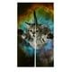 thumbnail image 1 of ABPHQTO Espacio gato japonés Noren puerta cortina puerta cortina puerta cortina de entrada tamaño 85x150cm, 1 of 1