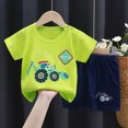 thumbnail image 2 of UAYOTSE Spring Summer Toddler Kids Pajamas Unisex Short Sleeve T-Shirt & Shorts Set Fashion Soft Jammies Dailywear Loungewear for Boys Girls,Sizes 3-9 Months, 2 of 4