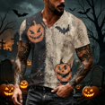 thumbnail image 5 of T Shirts for Men Halloween Print Short Sleeve V Neck Tees Pull on Funny Causal Shirts, M, 5 of 7