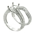 thumbnail image 2 of 14K White Gold Semi Mount Bridal Set Rings Setting 1/2ctw Antique Style Fits 6mm Princess Center (i2/i3, i/j), 2 of 2