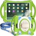 thumbnail image 5 of KIQ Kitty Cat Shield iPad 9th Generation Case for Kids 10.2 8th 7th Gen Case Handle Stand Shoulder Strap for iPad 10.2 inch Pro 10.5/Air 10.5 - Green, 5 of 8