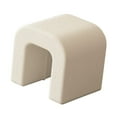 thumbnail image 3 of Elodie Vanity Stool Decorative Fleece Foot Stool for Living Room Hallway Home Decor White, 3 of 8