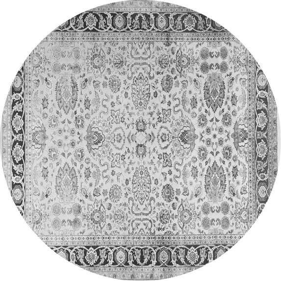 Ahgly Company Indoor Round Persian Gray Traditional Area Rugs, 3' Round