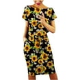 thumbnail image 2 of Robes Grande Taille pour Femmes Rondes Décontractées Col Rond Bretelles Manches Courtes Imprimé Floral Robe Ample avec Poches Robes d'Été pour Femmes 2023 Décontractées en Liquidation, 2 of 6