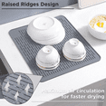 thumbnail image 4 of Silicone Drying Mat,Dish Drainer Mat for Kitchen Counter, Non-Slip Silicone Sink Mat, BPA Free, Dish Washer Safe, 4 of 5