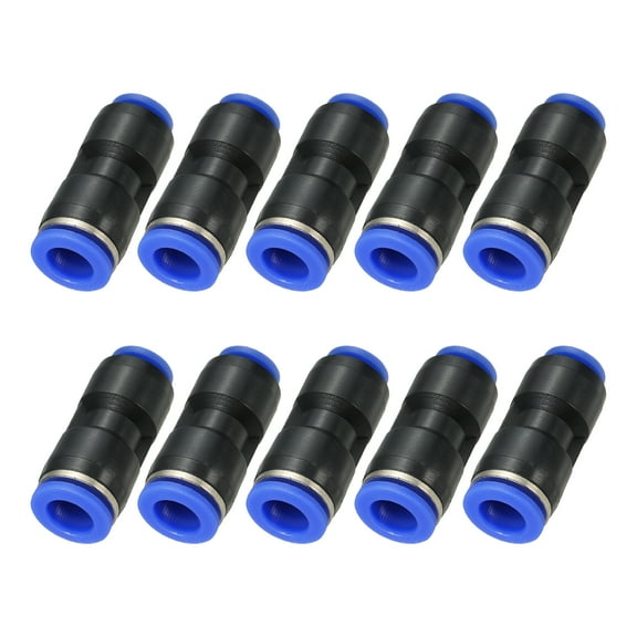 Uxcell 3/8 x 5/16 Inches Push to Connect Fittings, 10Pcs Plastic Air Line Fitting Quick Release Pneumatic Connectors