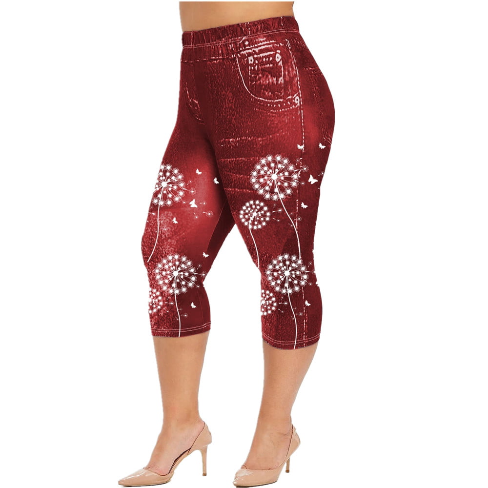 SySea - Print Women Summer Plus Size Skinny Denim Leggings - Walmart ...
