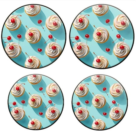 

Bahomeck Electric Stove Burner Covers Set Of 4 Pattern Of Cupcakes With Cream And Cherries On Top Metal Gas Stove Burner Covers Protecting Gas Stoves 8 Inch And 10 Inch