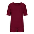 thumbnail image 6 of Womens Pajama Sets Shorts Summer Short Sleeve Soft Pj Set Ladies Pajamas 2 Piece Lounge Sleepwear with Pockets, 6 of 6