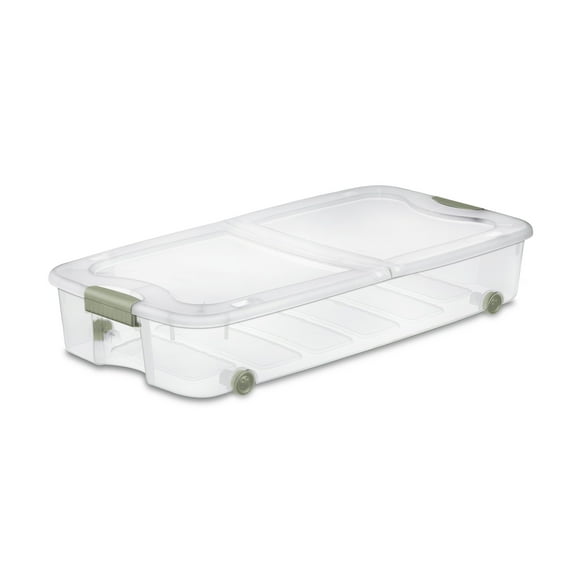 Sterilite 62 Liter Ultra™ Wheeled Underbed Storage Box - Green, STERILITE BTC25 62LWHLD UNDRBD