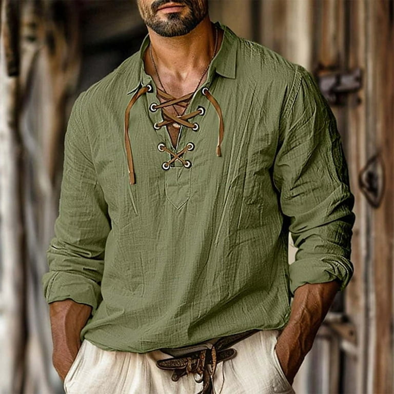 WTXUE Linen Shirts for Men Camisas Para Hombres, Men's Fashion