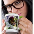 thumbnail image 2 of 3drose, Close up of Passion Flower with Honey Bee, 15oz Two-tone Green Mug, 2 of 6