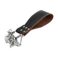 thumbnail image 3 of Correa de carga con mancuernas, correa para dominadas con cadena de hierro, PU resistente para levantamiento de pesas, cinturón de pesas para mujeres, Negro, 3 of 8