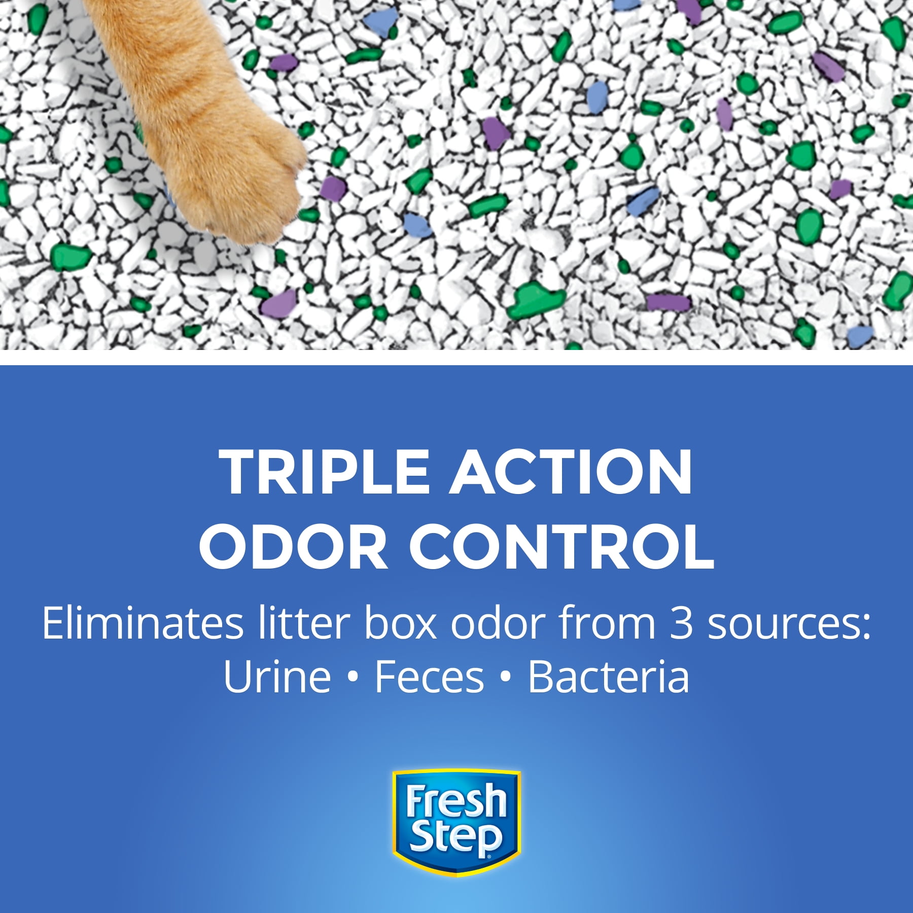 fresh step triple action scented clumping cat litter