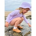 thumbnail image 4 of BemeyourBBs Toddler Baby Girl Swimsuit Infant Bathing Suit One Piece Swimsuits with Sun Hat Set Long Sleeve Rash Guard Swimwear Striped Dot Zipper Summer Beach Wear, 4 of 9