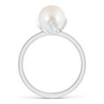 thumbnail image 2 of ANGARA Trillium Japanese Akoya Cultured Pearl Solitaire Ring in 14K White Gold for Women | June Birthstone, Birthday, Anniversary, Jewelry Gift for Women | Pearl Ring, 2 of 9