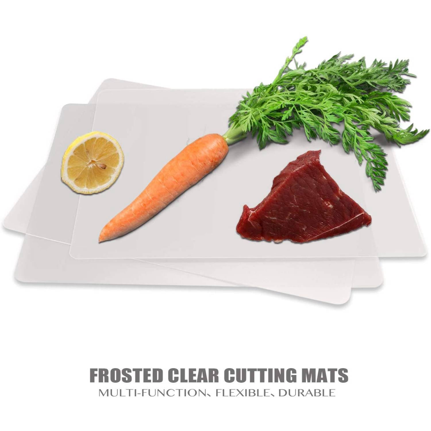 Flexible Plastic Cutting Board Mats set, Clear Kitchen Cutting Board Set of 2 Clear Mats (Qty-24)