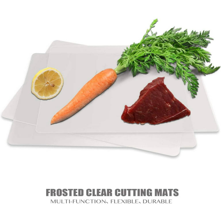 Flexible Plastic Cutting Board Mats set, Clear Kitchen Cutting Board Set of  2 Clear Mats
