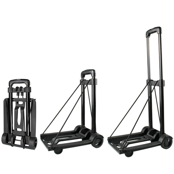 Apoxcon Carretilla De Mano Plegable Carrito Plegable Con Dos Ruedas Carrito De Mano Plegable Con Asa Ajustable Carrito Ligero Para Mudanzas Viajes Compras Uso En La Oficina Portátil Y Compacto