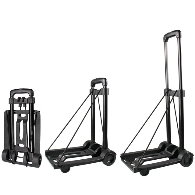 Apoxcon Carretilla De Mano Plegable Carrito Plegable Con Dos Ruedas Carrito De Mano Plegable Con Asa Ajustable Carrito Ligero Para Mudanzas Viajes Compras Uso En La Oficina Portátil Y Compacto