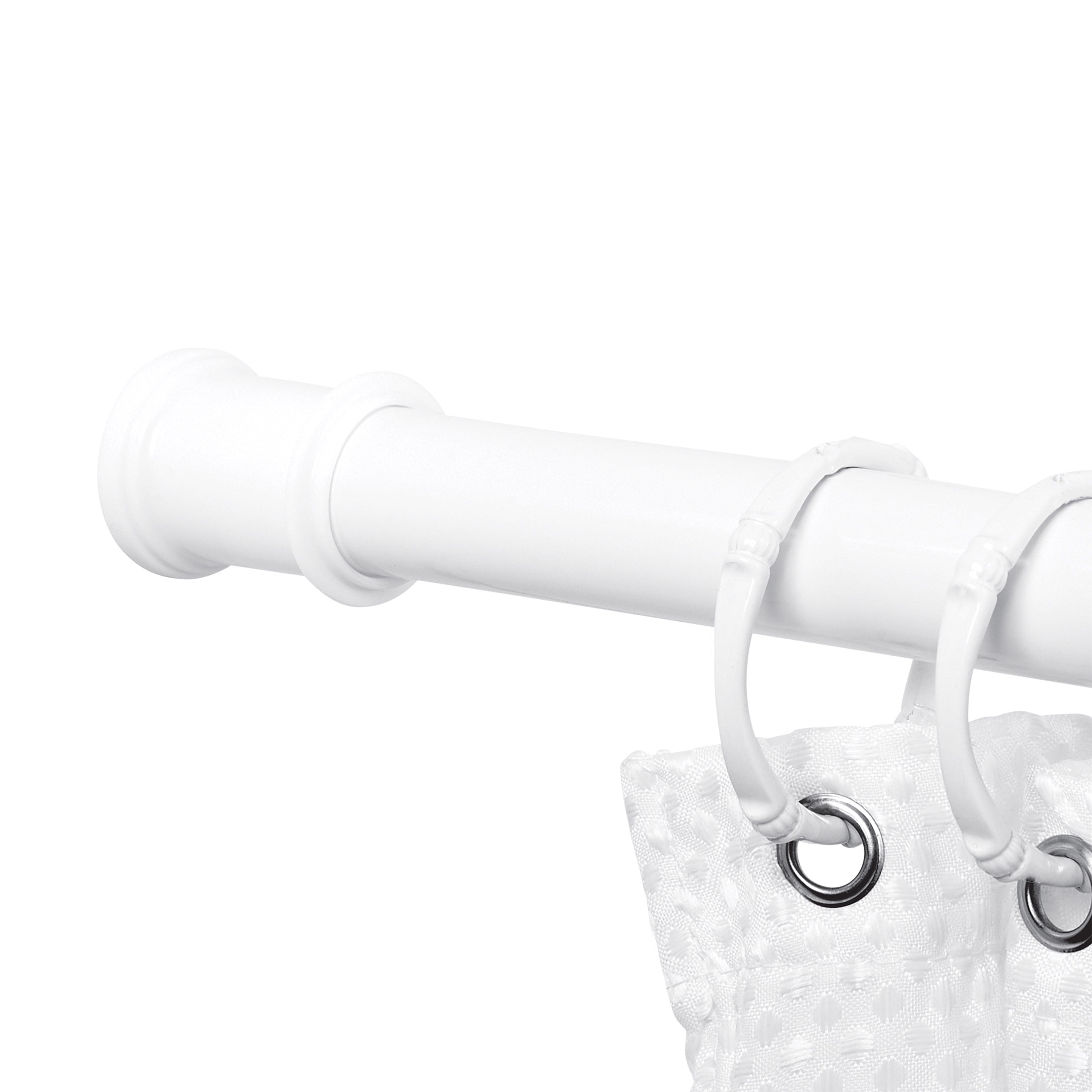 Mainstays Adjustable Tension Shower Curtain Rod, 36" - 60", Easy to Install, No Drilling, White