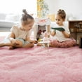 thumbnail image 3 of YJ.GWL Soft Fluffy Area Rug Plush Rugs Carpet for Living Room Bedroom, 4'x5.3',Pink, 3 of 7