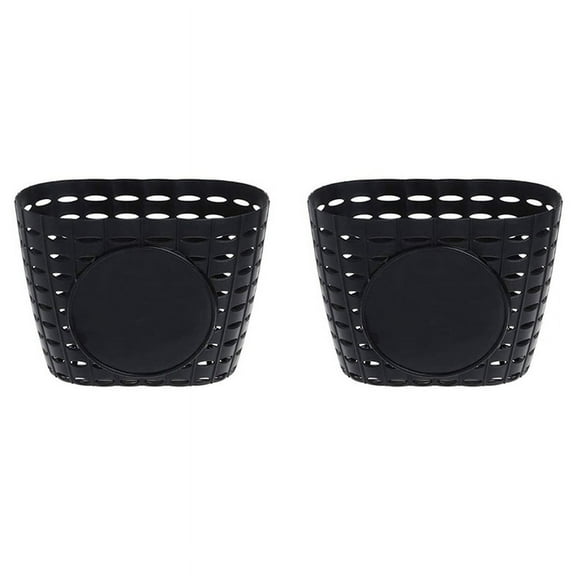 2024 TOP! 2X Kids Bicycle Basket, Children Plastic Front Handlebar Bike Basket for Storage, Black